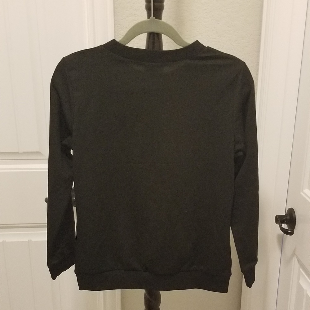 Black "meow" cat sweatshirt - Picture 3 of 3